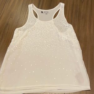 🟡 White Sequin Tank Top